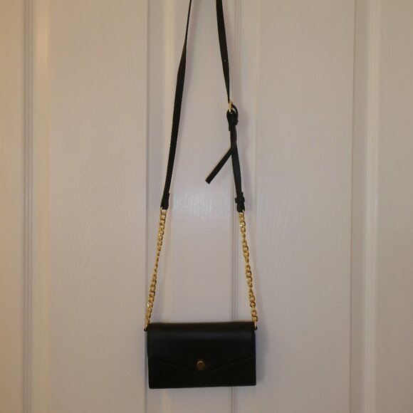 Stella and Max Black Leather Crossbody Purse - Picture 1 of 8